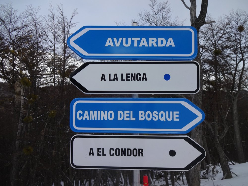 Rótulos señalizadores en Cerro Castor