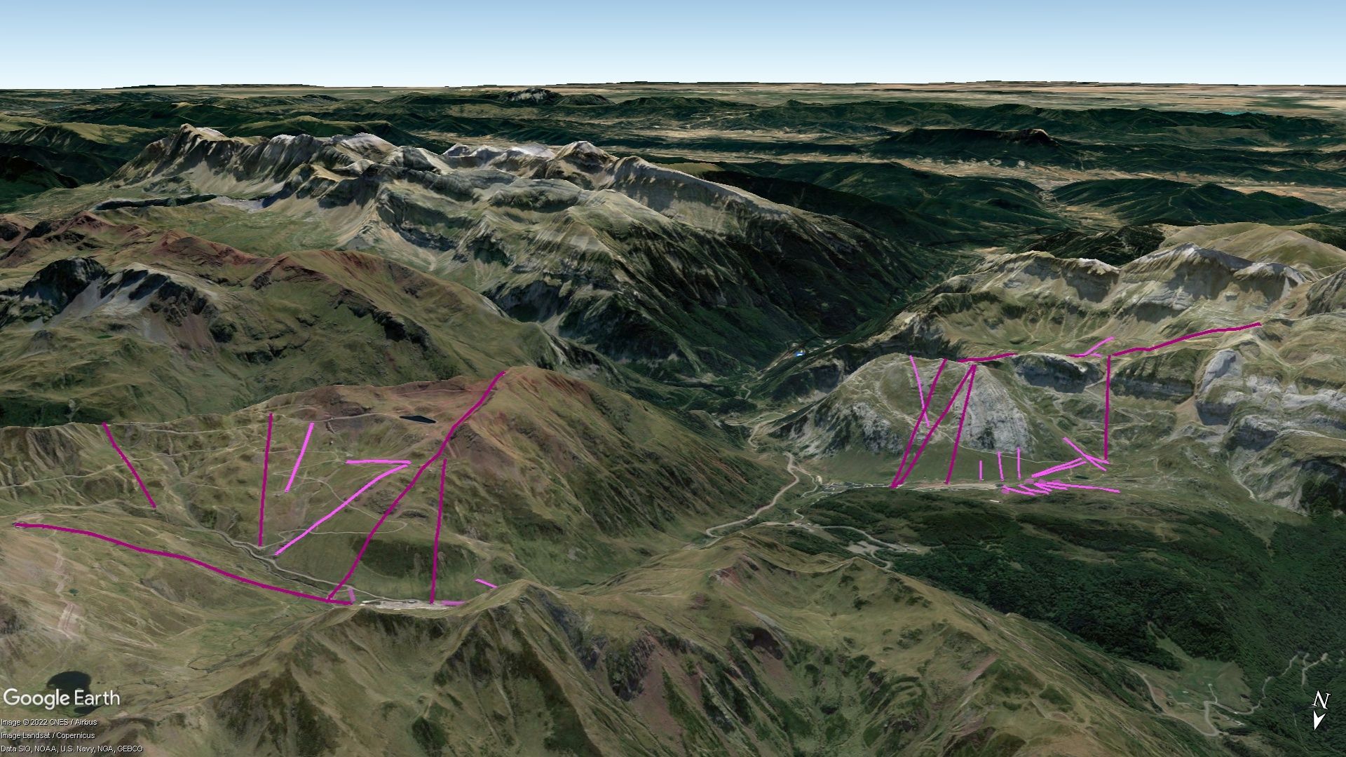 Vista Google Earth Pro Astún+Candanchú 100K Temporada 2022/23