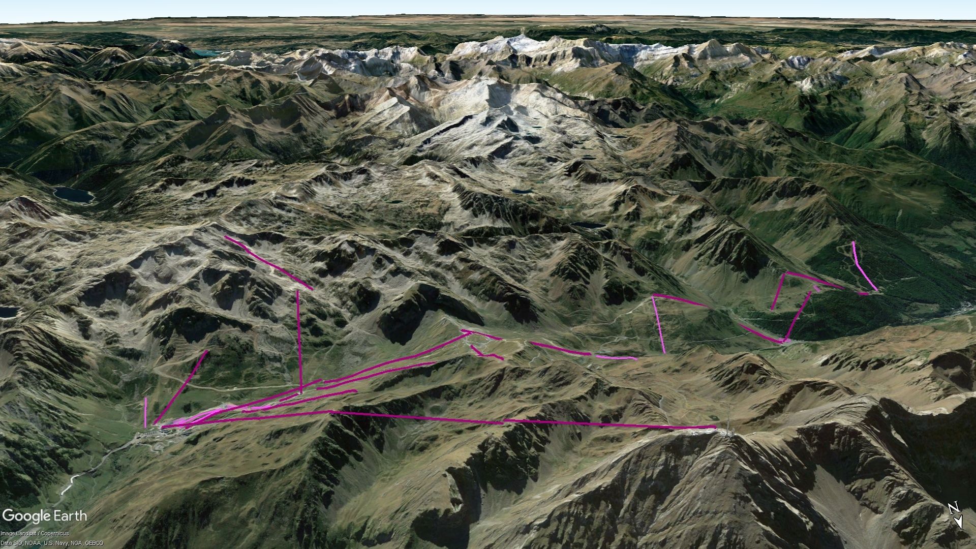 Vista Google Earth Grand Tourmalet Temporada 2023/24