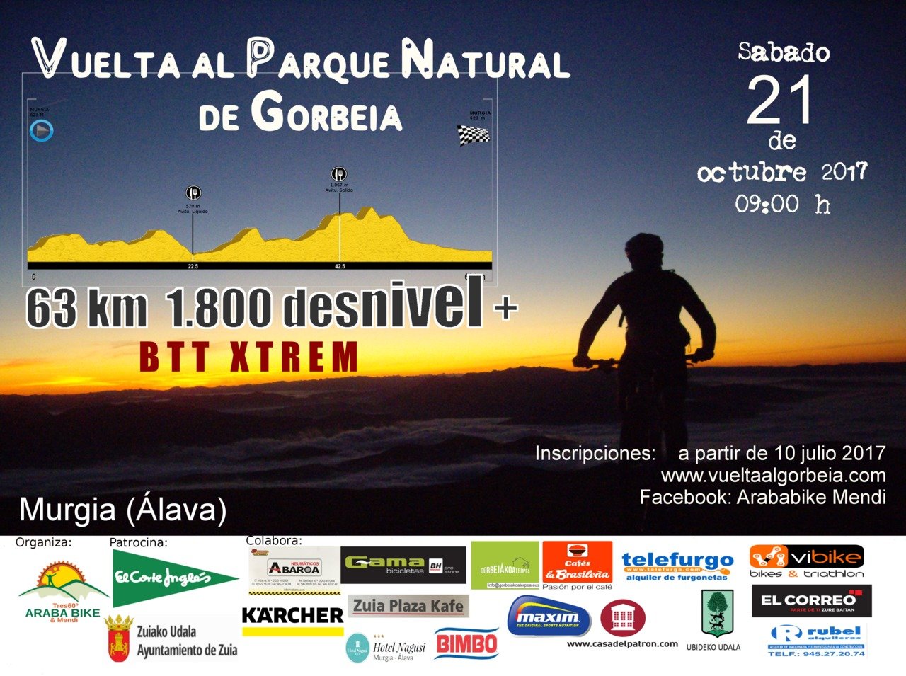 Cartel de la Vuelta al Parque Natural del Gorbeia