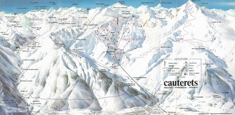 Plano de pistas Cauterets 1971