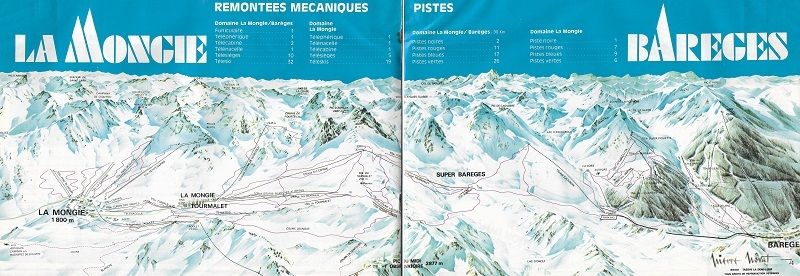 Plano de pistas Barèges-La Mongie 1981