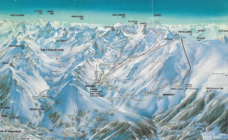 Plano de pistas Luz Ardiden 1987