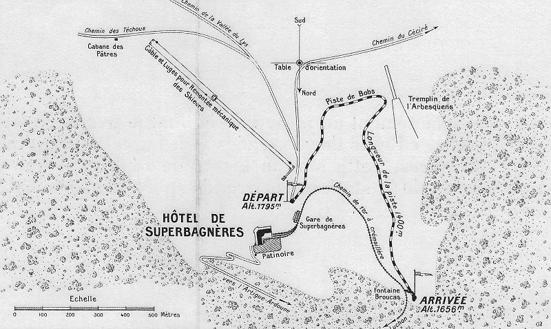 Plano de pistas Superbagnères 1933