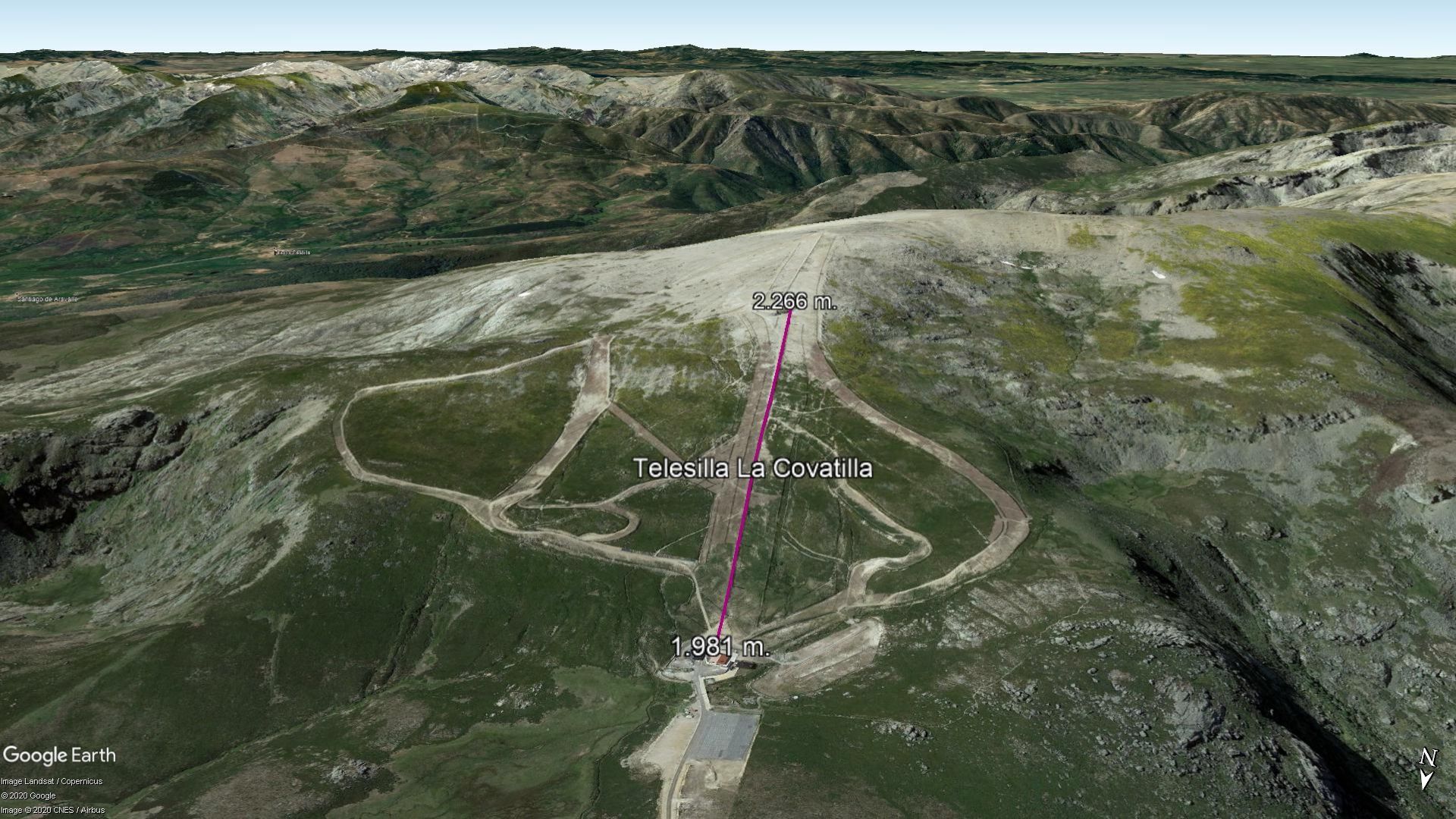 Vista Google Earth Sierra de Bejar - La Covatilla 2020