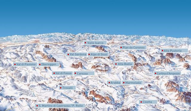 Mapa de Dolomiti Superski
