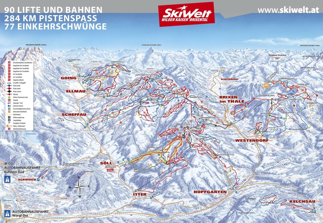 Mapa de Skiwelt