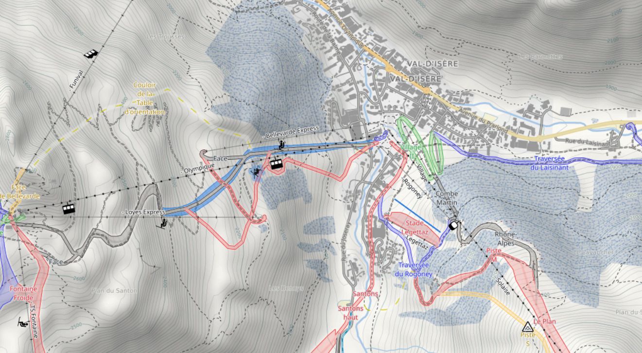 Mapa de pistas Val d'Isère