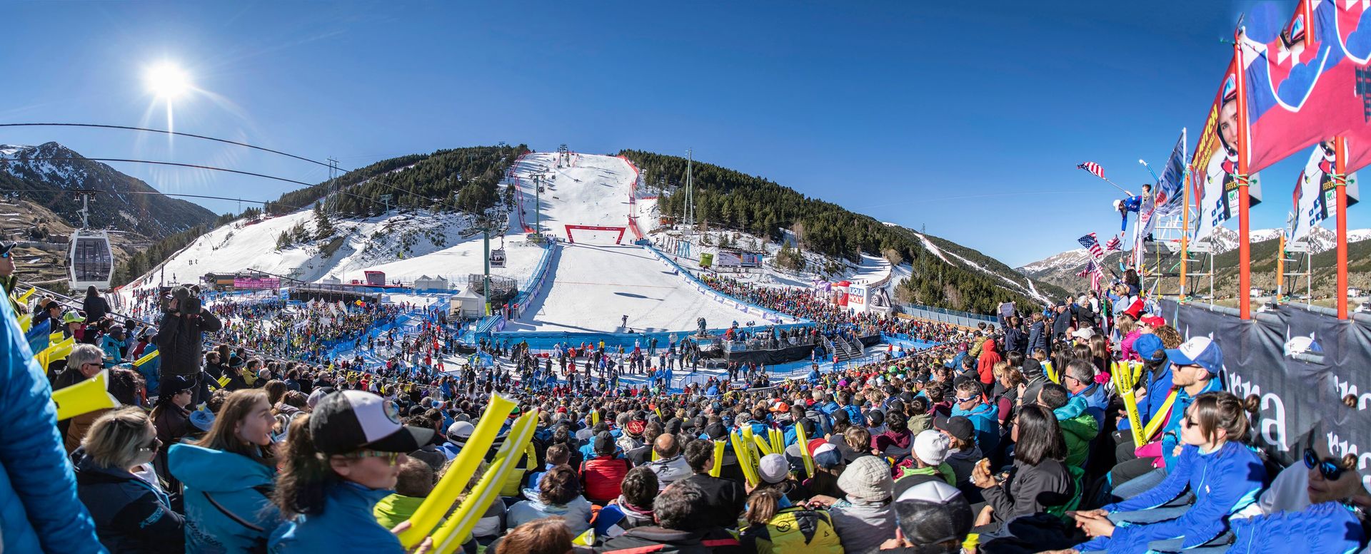 Linea de meta copa del mundo esqui alpino grandvalira soldeu el tarter