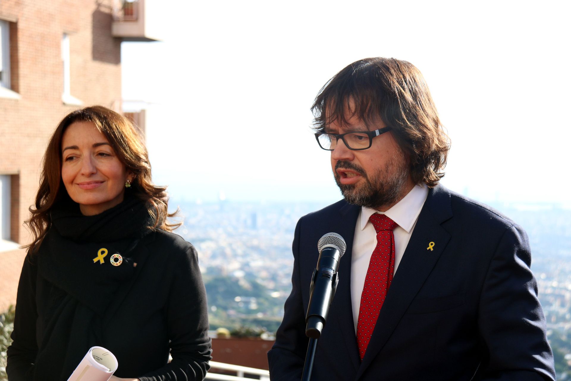 Marta Subira junto a Ricard Font, en una presentación en Vallvidrera (Barcelona)