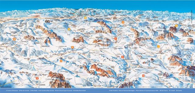 Plano de pistas de Dolomiti Superski