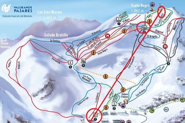 El nuevo telecabina de Valgrande Pajares ya sale en el plano de pistas de esquí