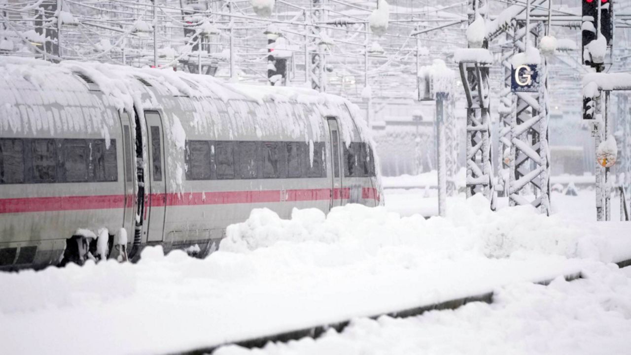 trenes con nieve en Alemania