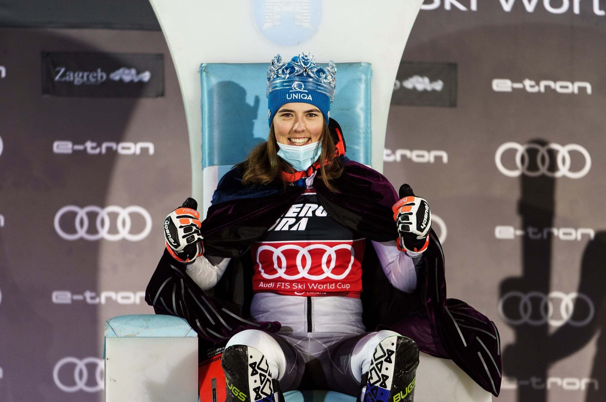 Petra Vlhova logra un hat-trick en el Slalom de Zagreb y se impone a Mikaela Shiffrin