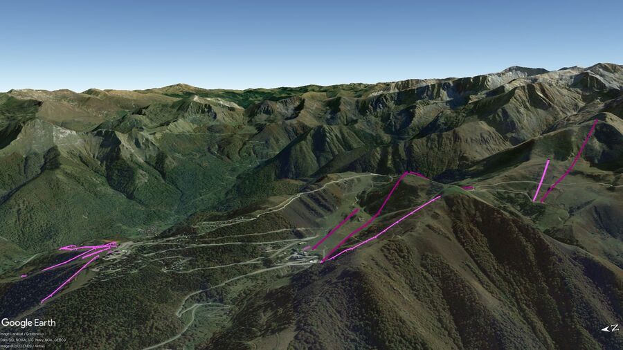 Vista Google Earth Pro Guzet Neige Temporada 2022/23
