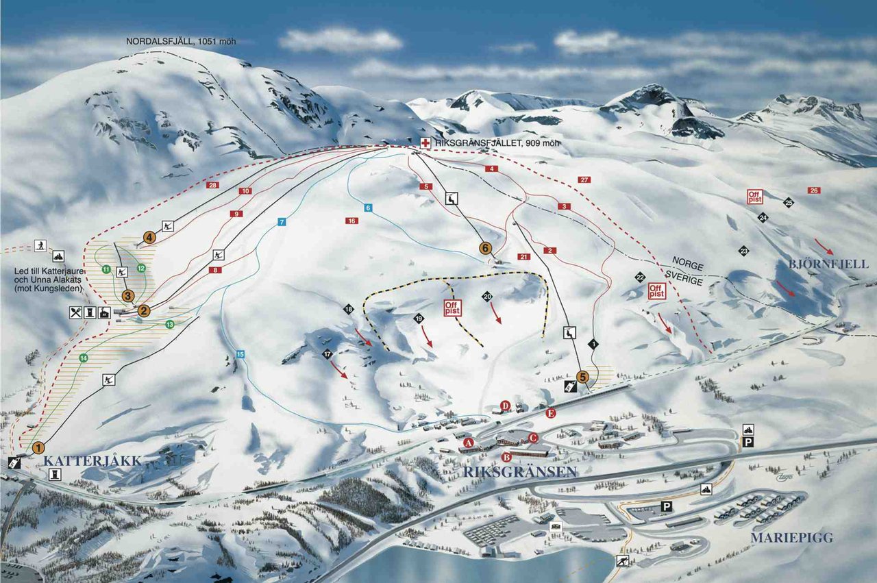 Riksgransen  ski map