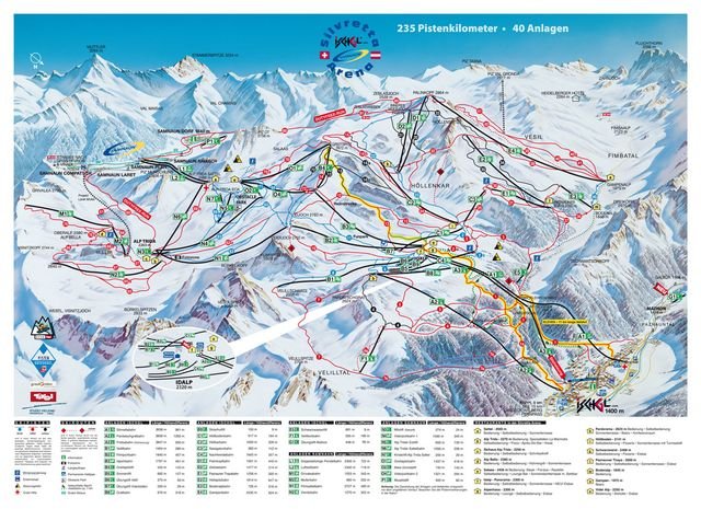 Plano de pistas de Sivretta Area Ski