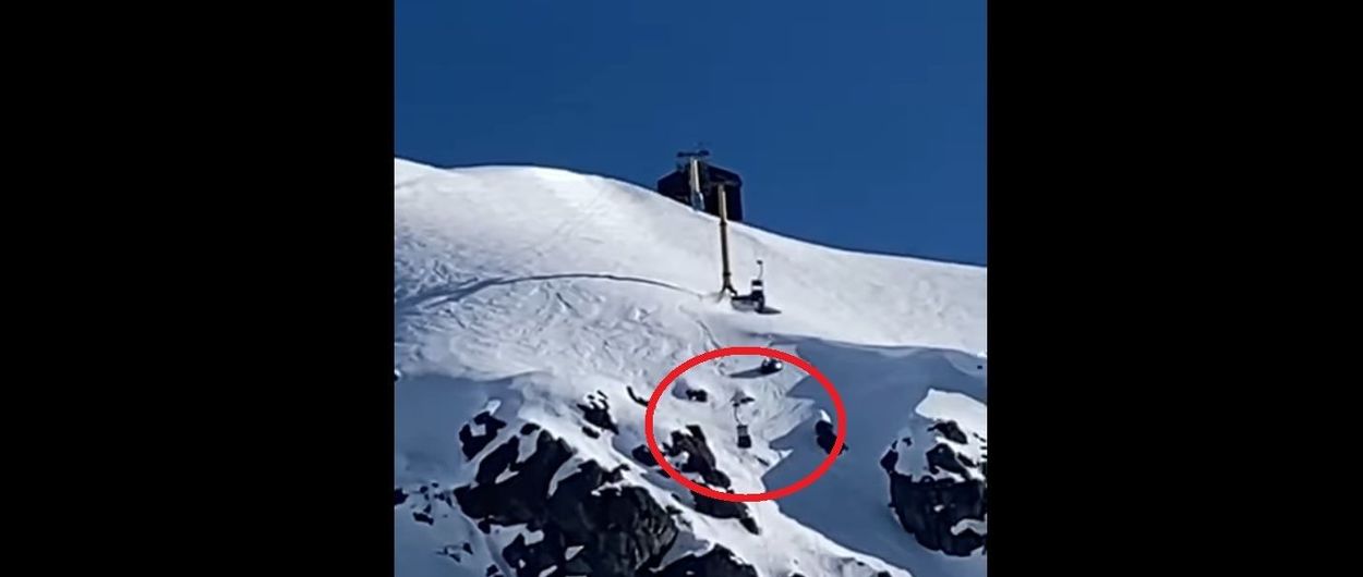 Cae al suelo una cabina en la estación de esquí de Cerro Bayo