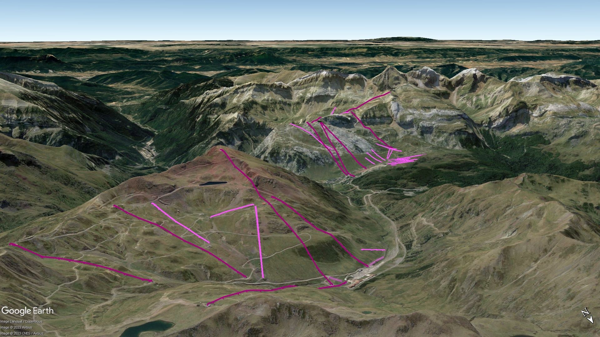 Vista Google Earth Pro Astún-Candanchú (100K) Temporada 2023/24