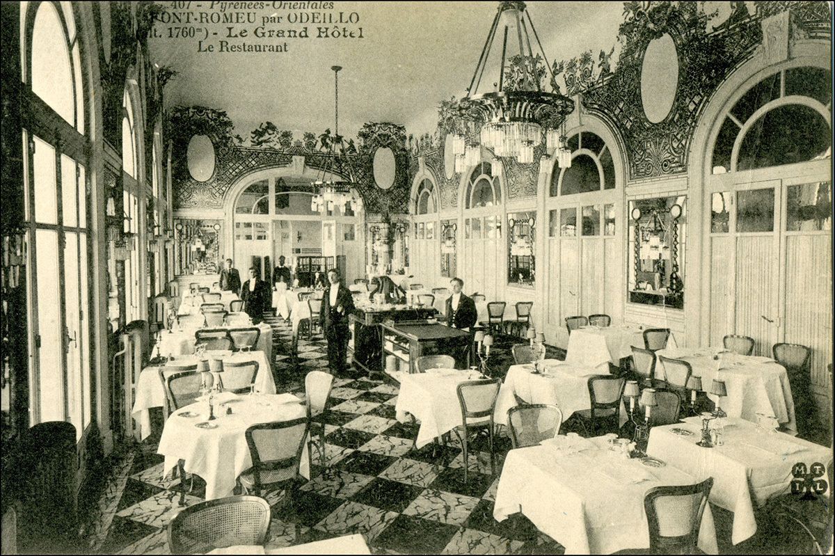 ¿Fueron las salas de fiestas y comedores del Grand Hotel de Font-Romeu el primer 'templo' del après-ski en los Pirineos?