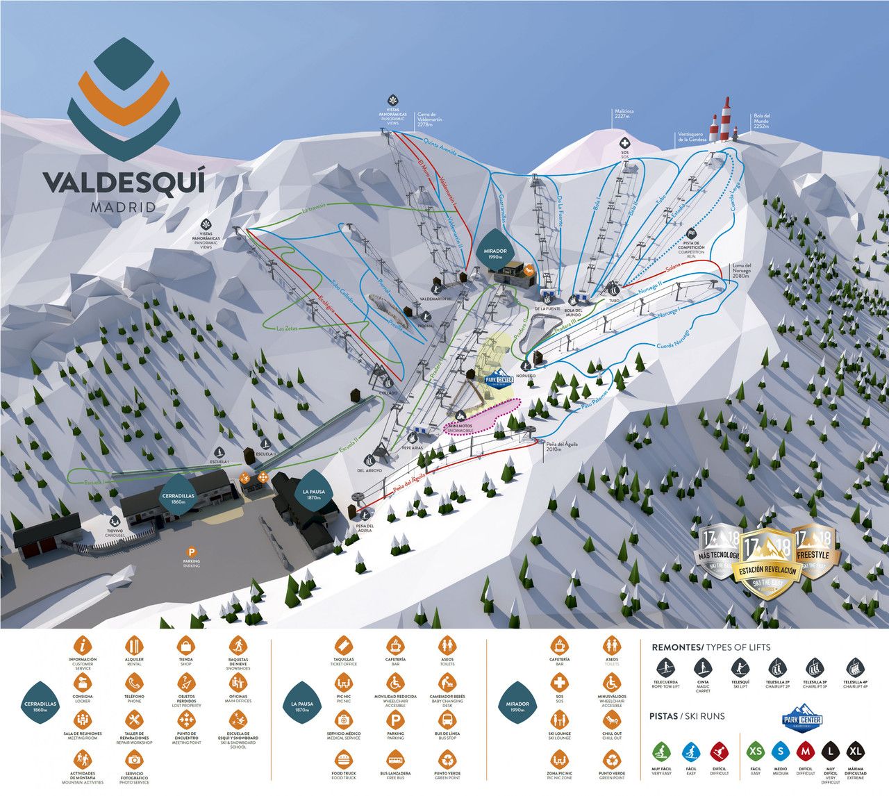 Plano de pistas de Valdesquí