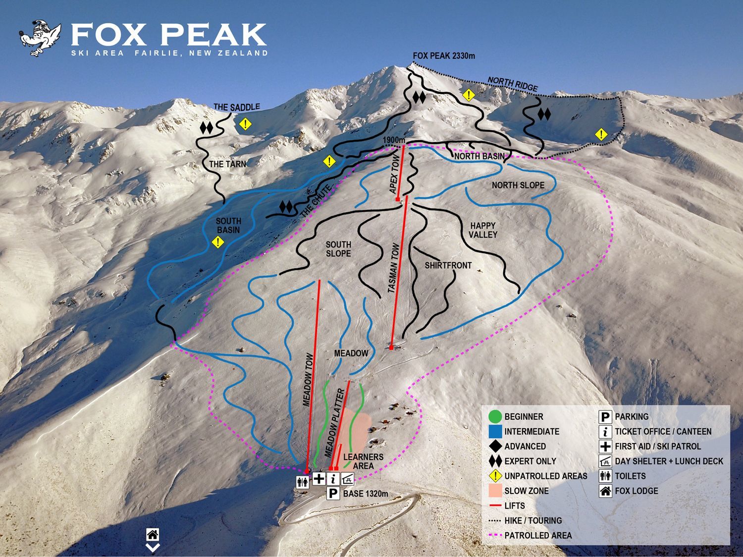 Fox Peak Ski Map