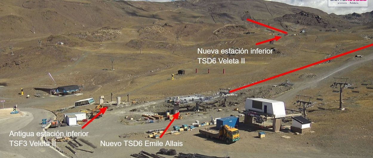 Estado actual de las obras en los dos nuevos telesillas de Sierra Nevada