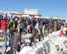 Largas filas para esquiar en El Colorado 