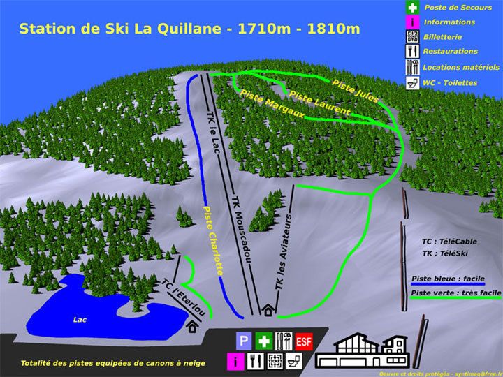 Plano de pistas de La Quillane