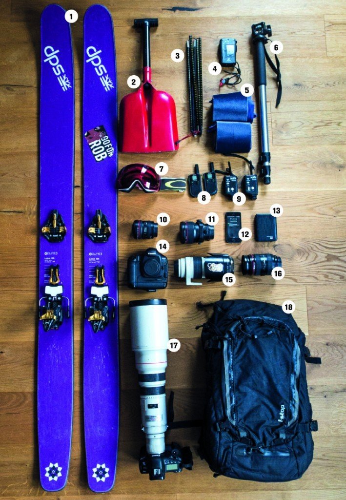 Qué hay dentro de la mochila de esquí de un fotógrafo profesional