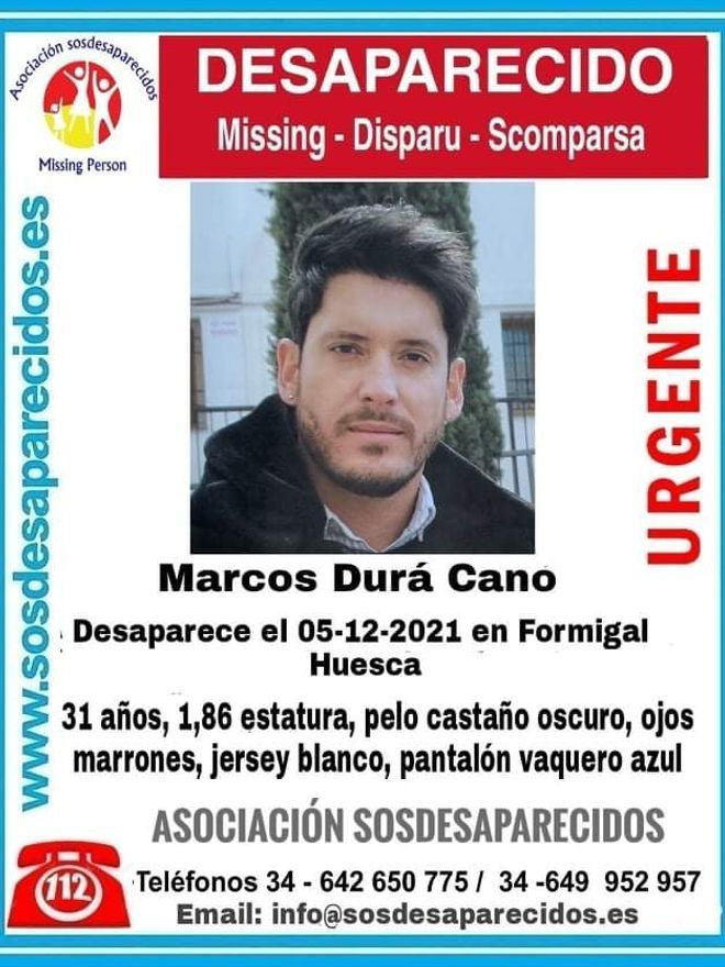 Marcos Durá Canó, desaparecido en Formigal