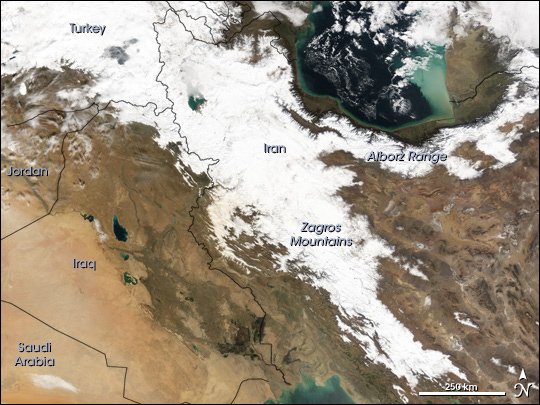 Imagen de satélite de Irán