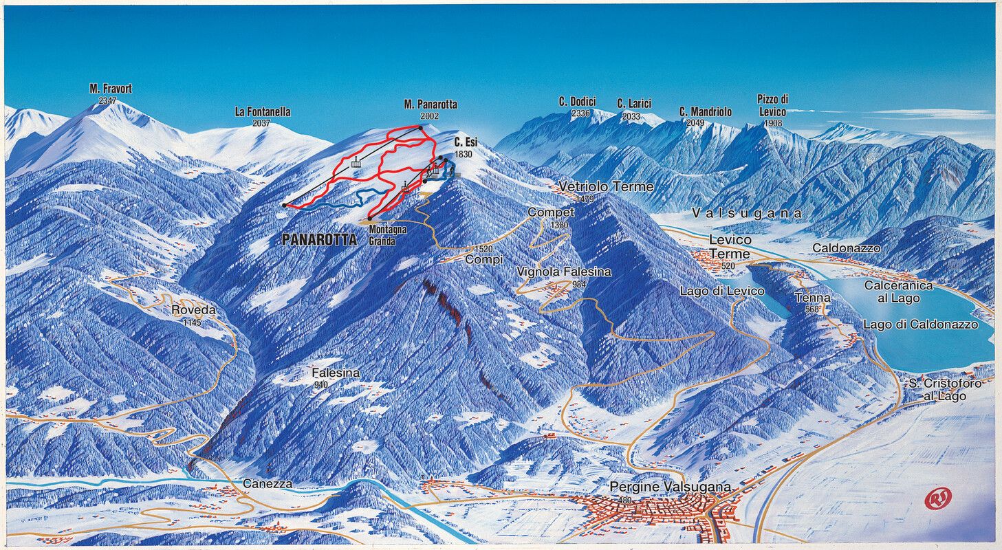 Mapa pistas de Panarotta 2002