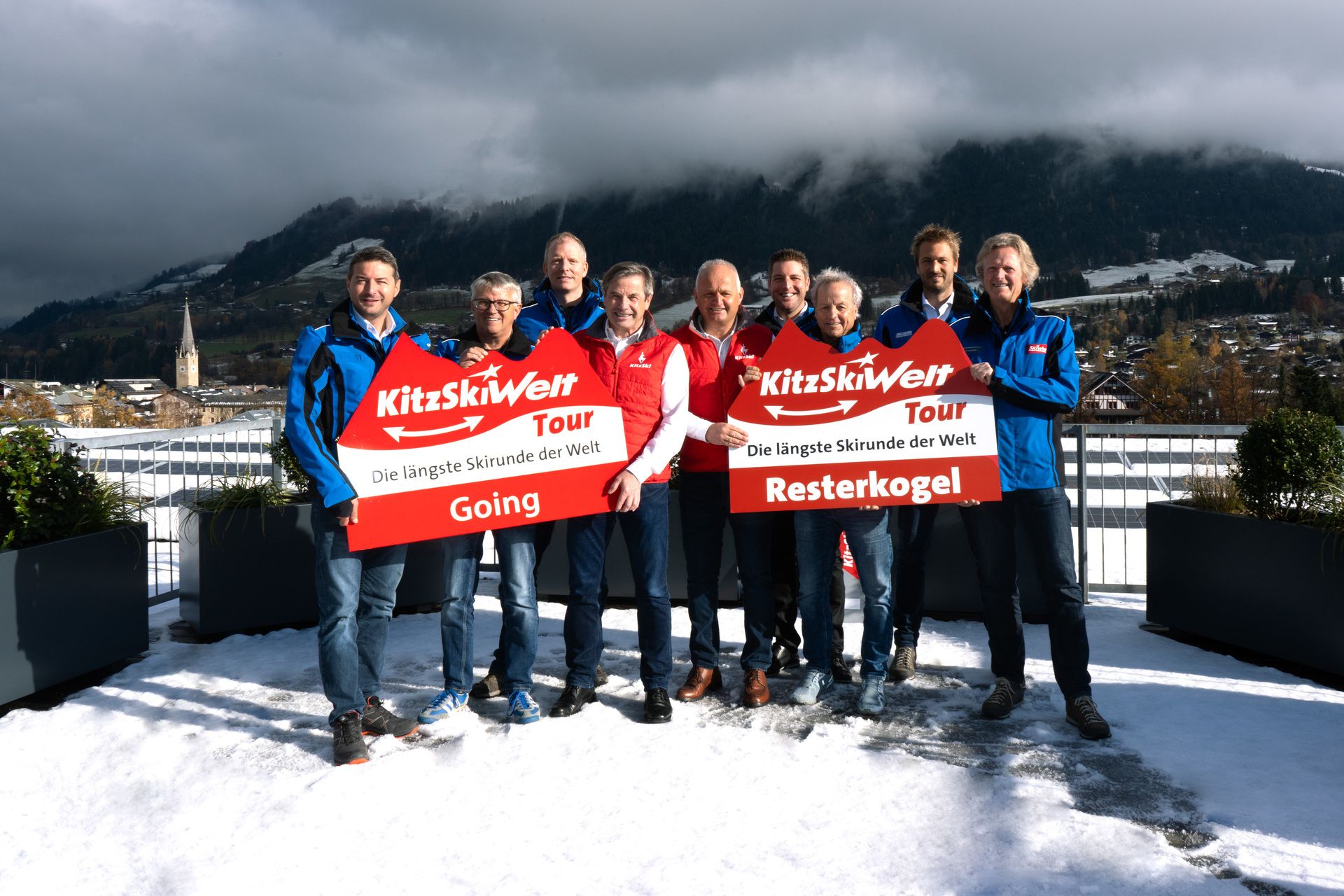 Los directores generales de KitzSki y SkiWelt Wilder Kaiser - Brixental presentando el nuevo KitzSkiWelt Tour