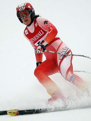 Carolina Ruiz tras su descenso en Aspen