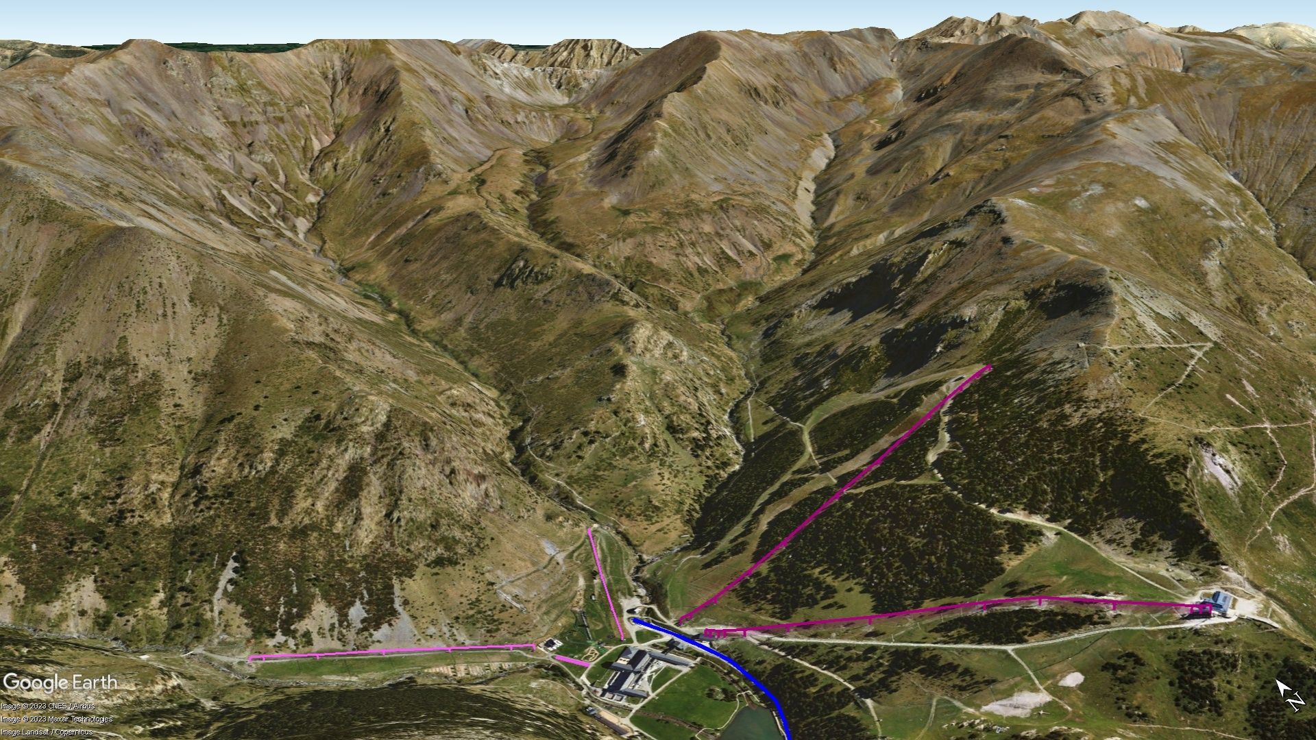 Vista Google Earth Pro Vall de Núria Temporada 2023/24