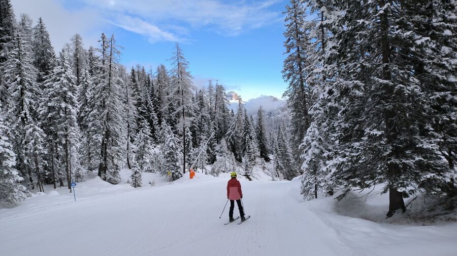 La pista 38, un paseo muy bonito para esquiar con tranquilidad.