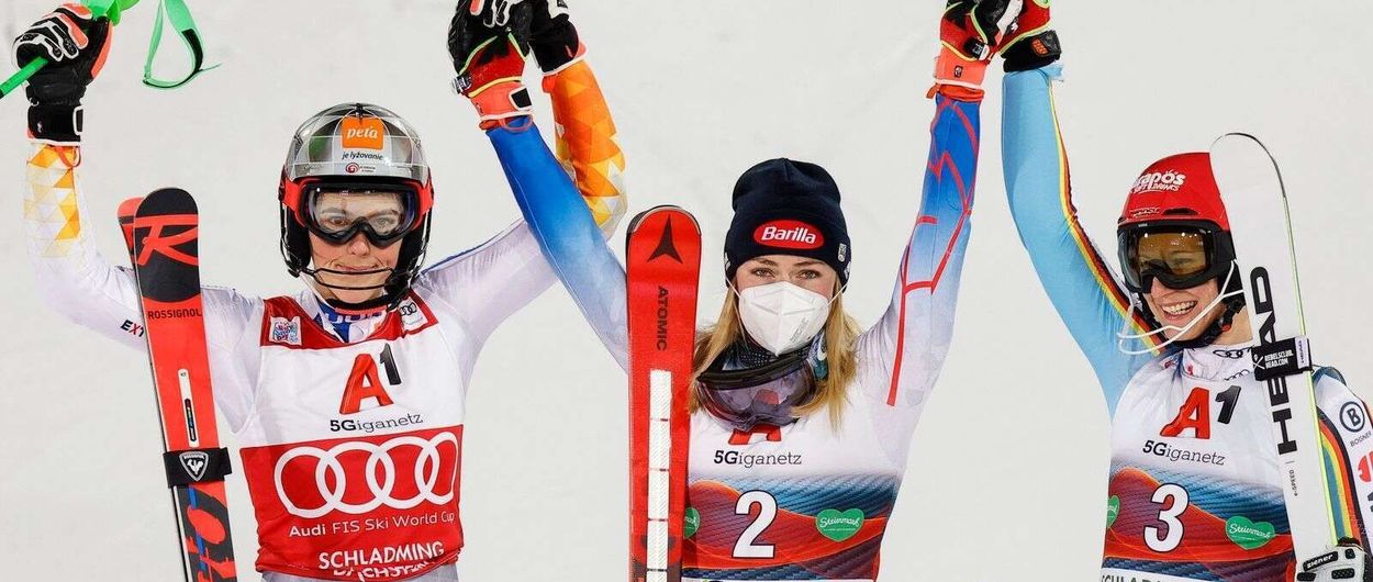 Mikaela Shiffrin y Petra Vlhova ganan en el Slalom de Schladming
