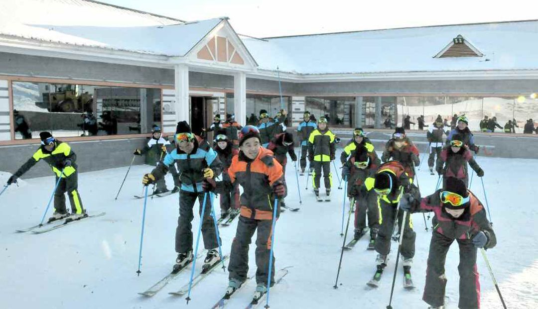 imagen de esquiadores en corea del norte