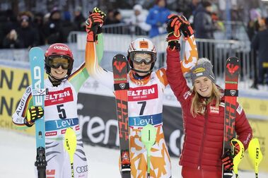 Petra Vlhova gana el Slalom de esquí Levi 2023 y se lleva su sexto reno