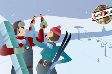 San Miguel inicia una gira de esquí, conciertos y barbacoas por el Pirineo