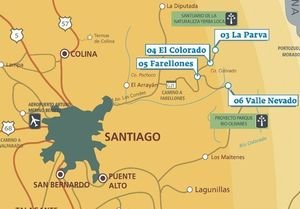 Mapa de las estaciones de Santiago