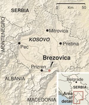 Mapa de sutuación de Brezovica