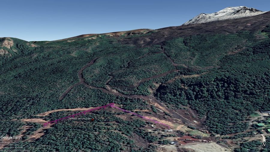Vista Google Earth Termas de Chillán 2022