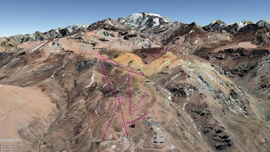 Vista Google Earth Valle Nevado 2022