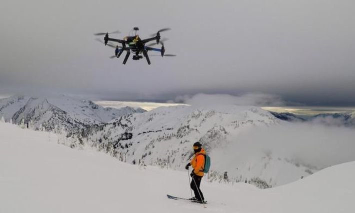 Dron esqui