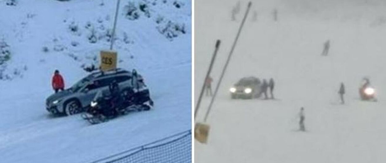 Entra con un coche en una pista de esquí hasta que lo paran los Carabinieri