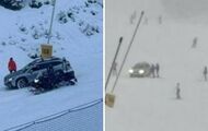 Entra con un coche en una pista de esquí hasta que lo paran los Carabinieri