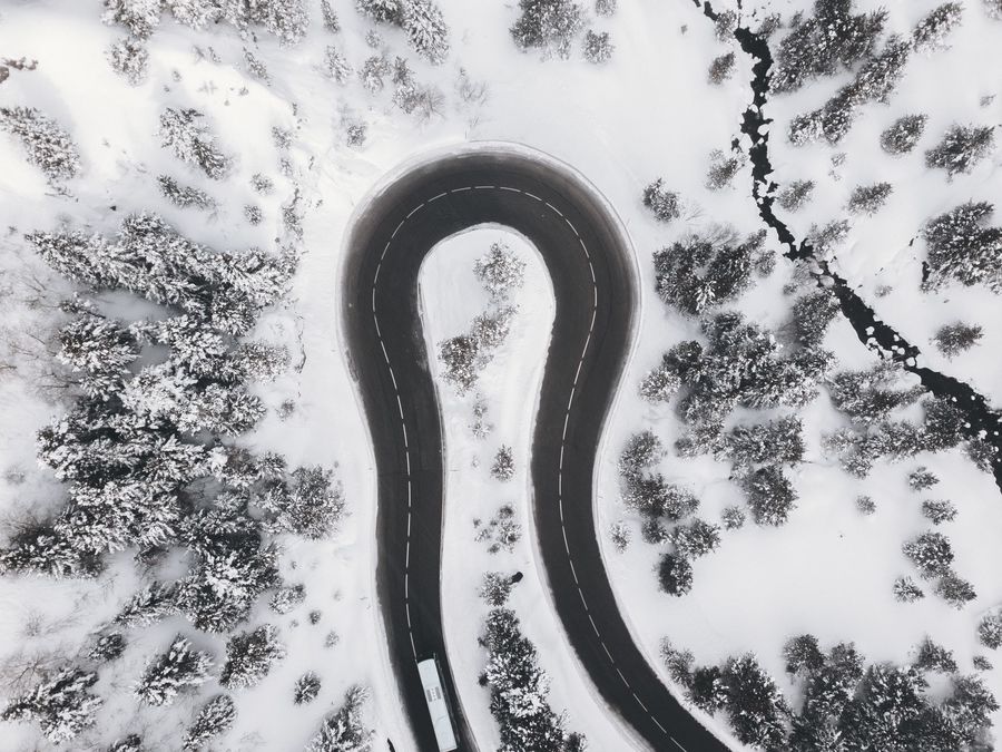 Carretera de Ordino Araclís en invierno