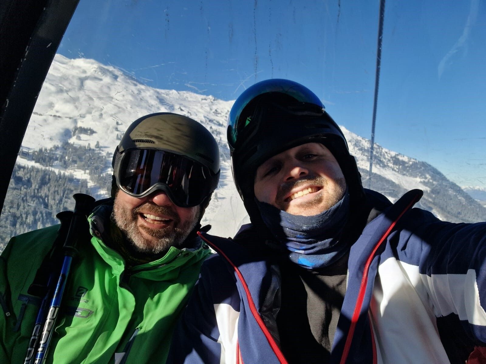 Joreg y David, primera vez en los Alpes y sin conocer a nadie del grupo,  gracias a Nevasport como la mayoria  